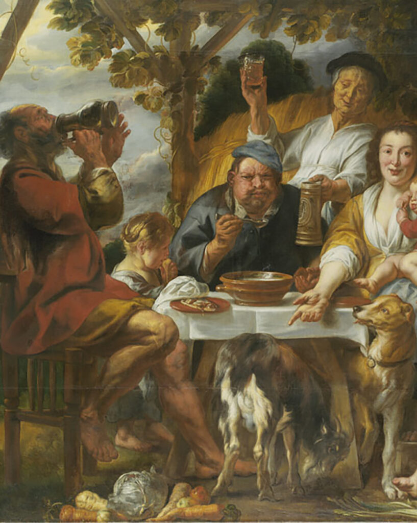 Der Breiesser, Jacob Jordaens, Gemälde, um 1650. Das in der älteren Literatur als "Breiesser" bezeichnete Bild stellt wahrscheinlich einen Biersuppenesser dar. 