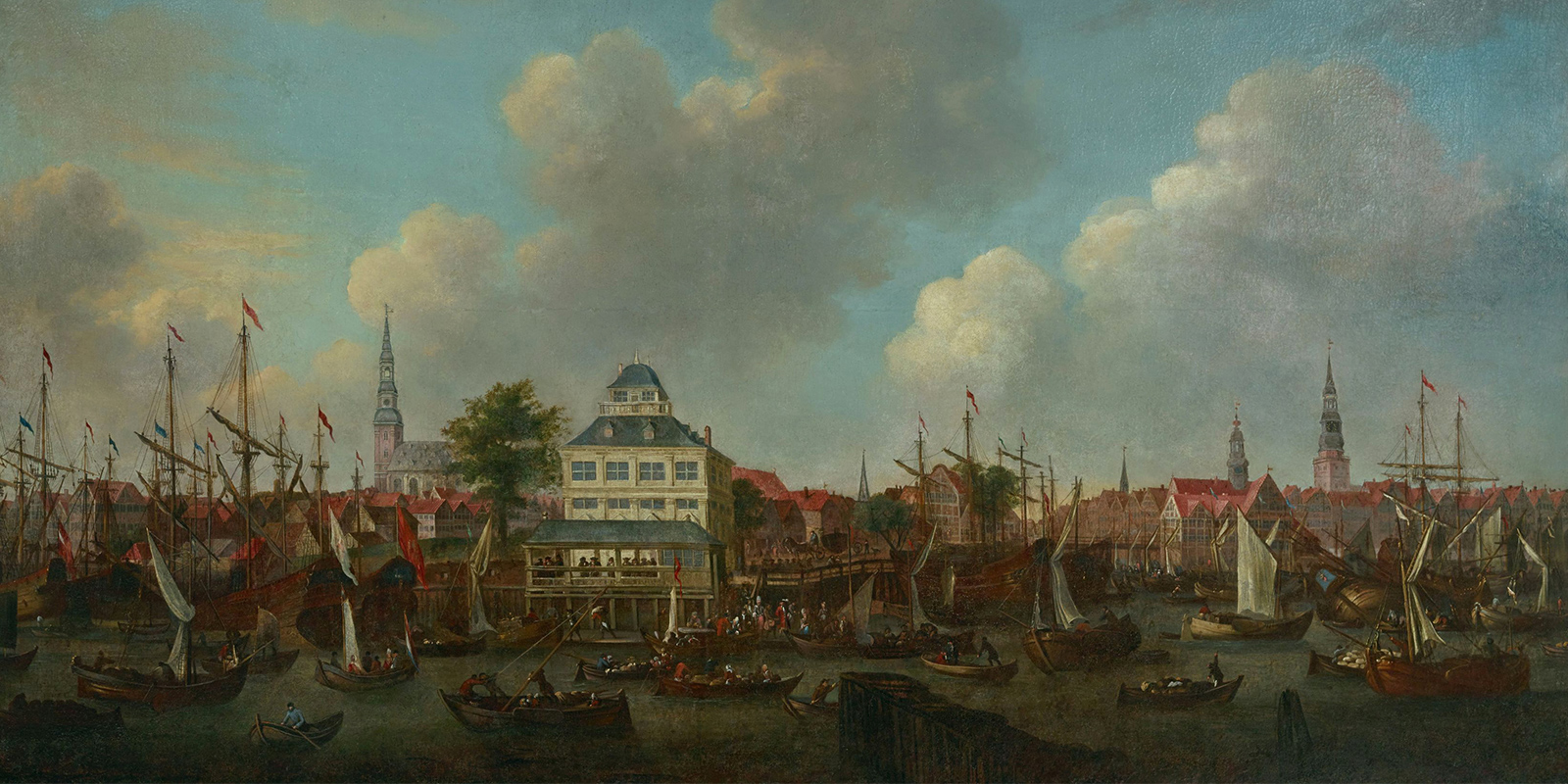 Johann Georg Stuhr, Baumhaus mit Nieder- und Binnenhafen, 1690, Patriotische Gesellschaft, Foto Ehlert